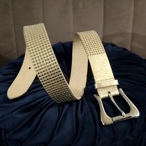 Guess Silver studded embellished genuine leather belt size Small